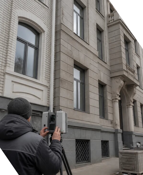 Лазерное сканирование фасадов зданий для обследования в Вязниках